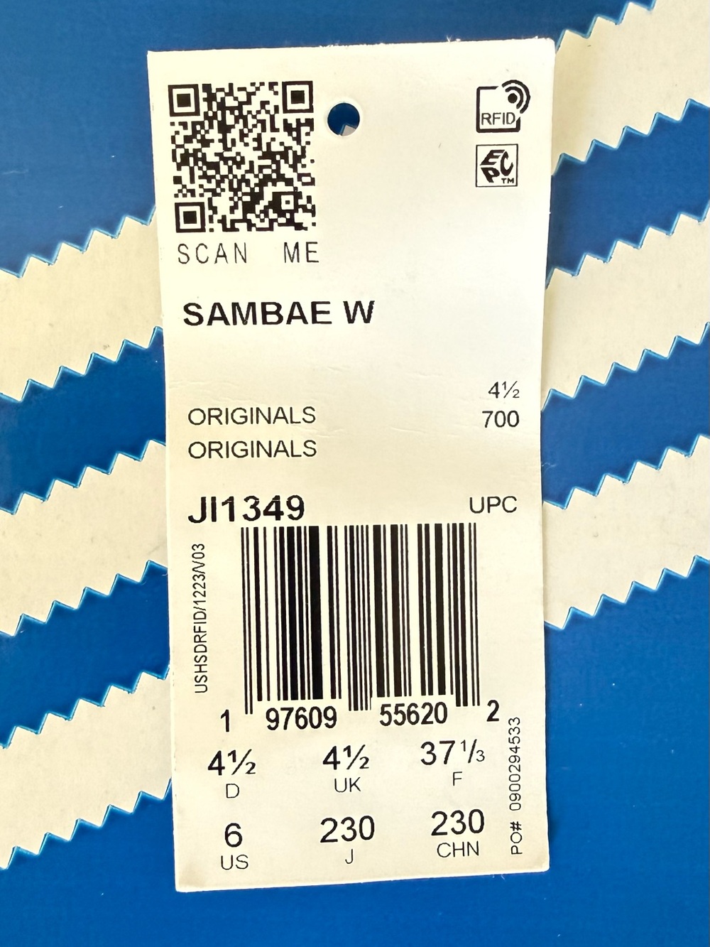 Adidas Sambae Sneakers/ White with Black Stripes and Gum Sole/Wms Sz 6 - Picture 7 of 11